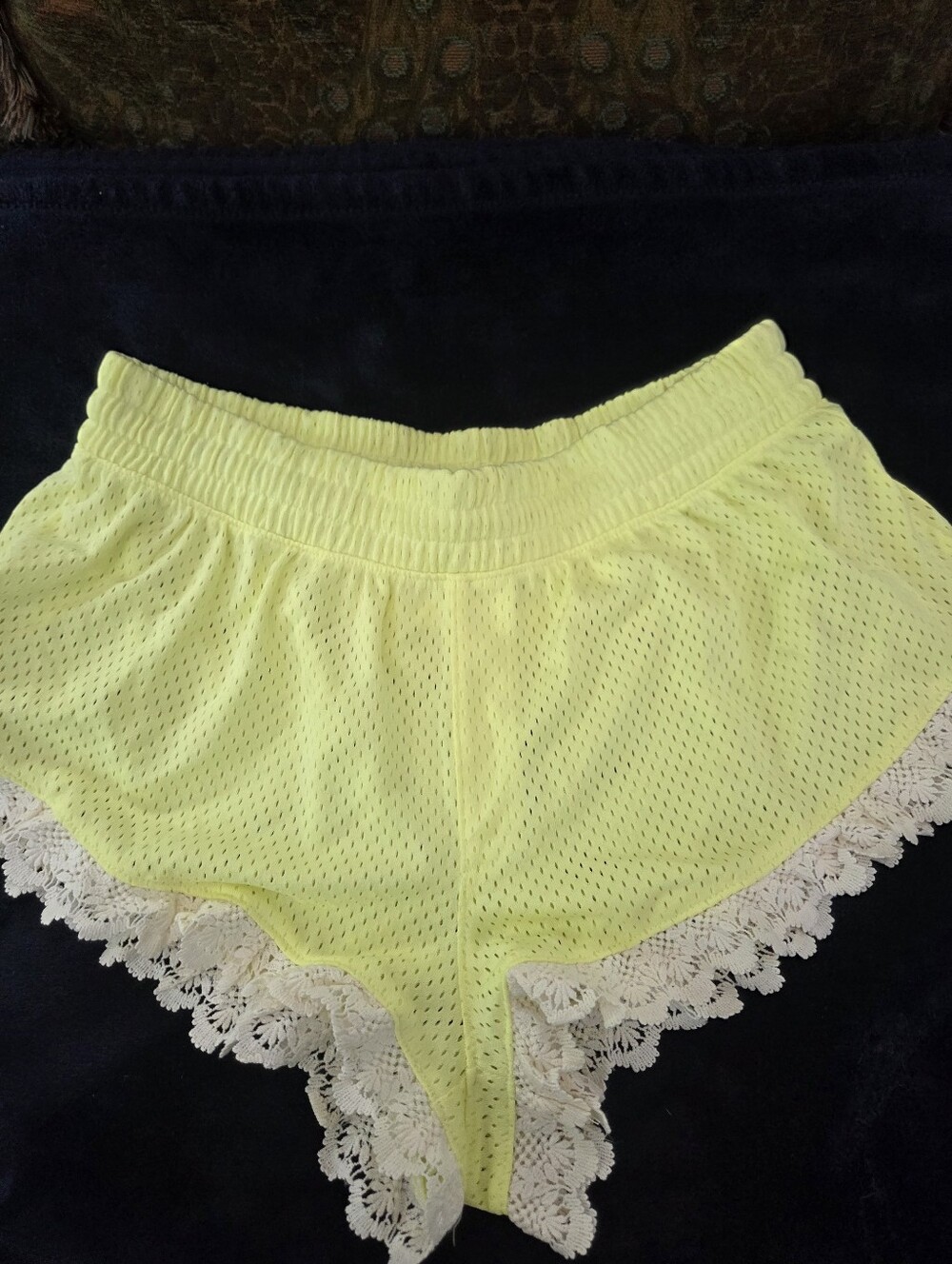 Intimately FREE PEOPLE Neon Yellow Lace-Trim  Shorts, Size S